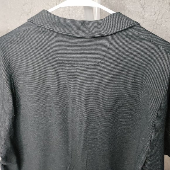 Hart Schaffner Marx Polo Shirt Mens Size XL Horizontal Stripes Gray Black - Picture 8 of 9